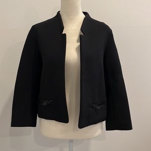 Sandro Black Notched Cropped Blazer Jacket